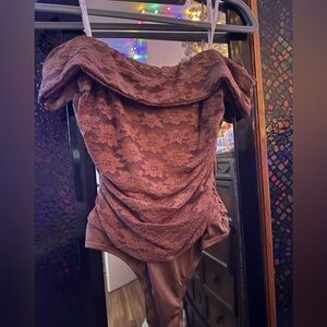 Lulu's Mauve Lace Bodysuit